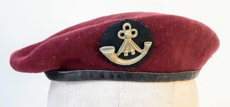 WW2 British Oxfordshire & Buckinghamshire Light Infantry Airborne Beret and Badge.