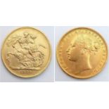 A 22K GOLD SOVEREIGN DATED 1873 A VERY SOUGHT AFTER MINT AND YEAR .