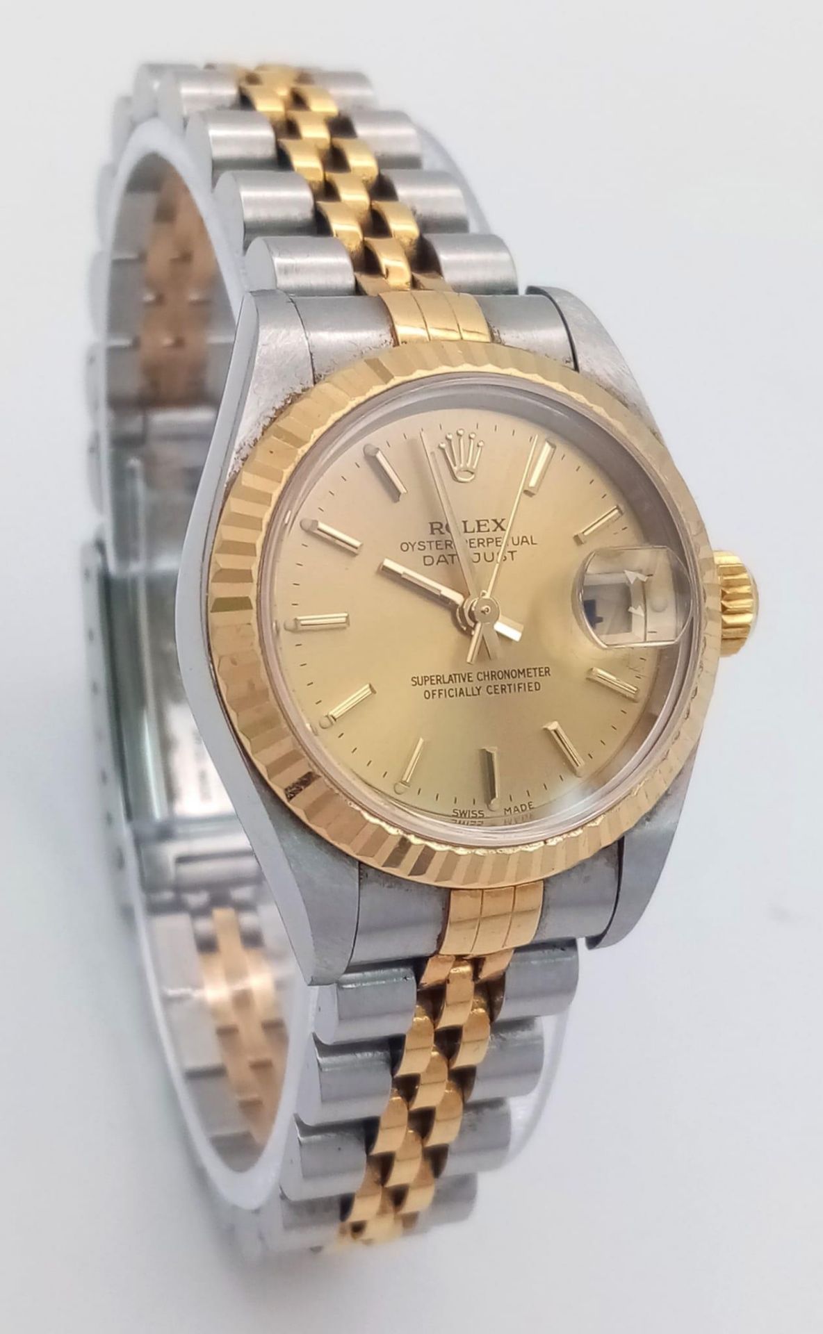 A Rolex Bi-Metal Oyster Perpetual Datejust Ladies Watch. 18k gold and stainless steel bracelet and - Image 3 of 11