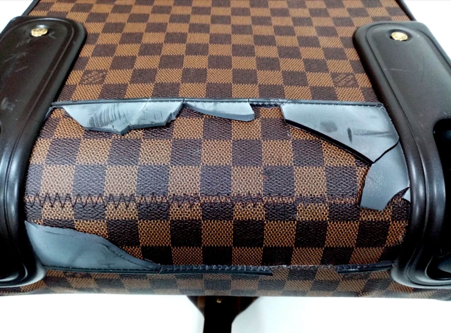 A Louis Vuitton Damier Ebene Eole Convertible Travel Bag. Leather exterior with gold-toned hardware, - Image 11 of 13