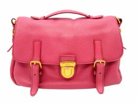 A Prada Vitello Daino satchel bag, soft pink leather, matching leather/fabric interior, gold tone