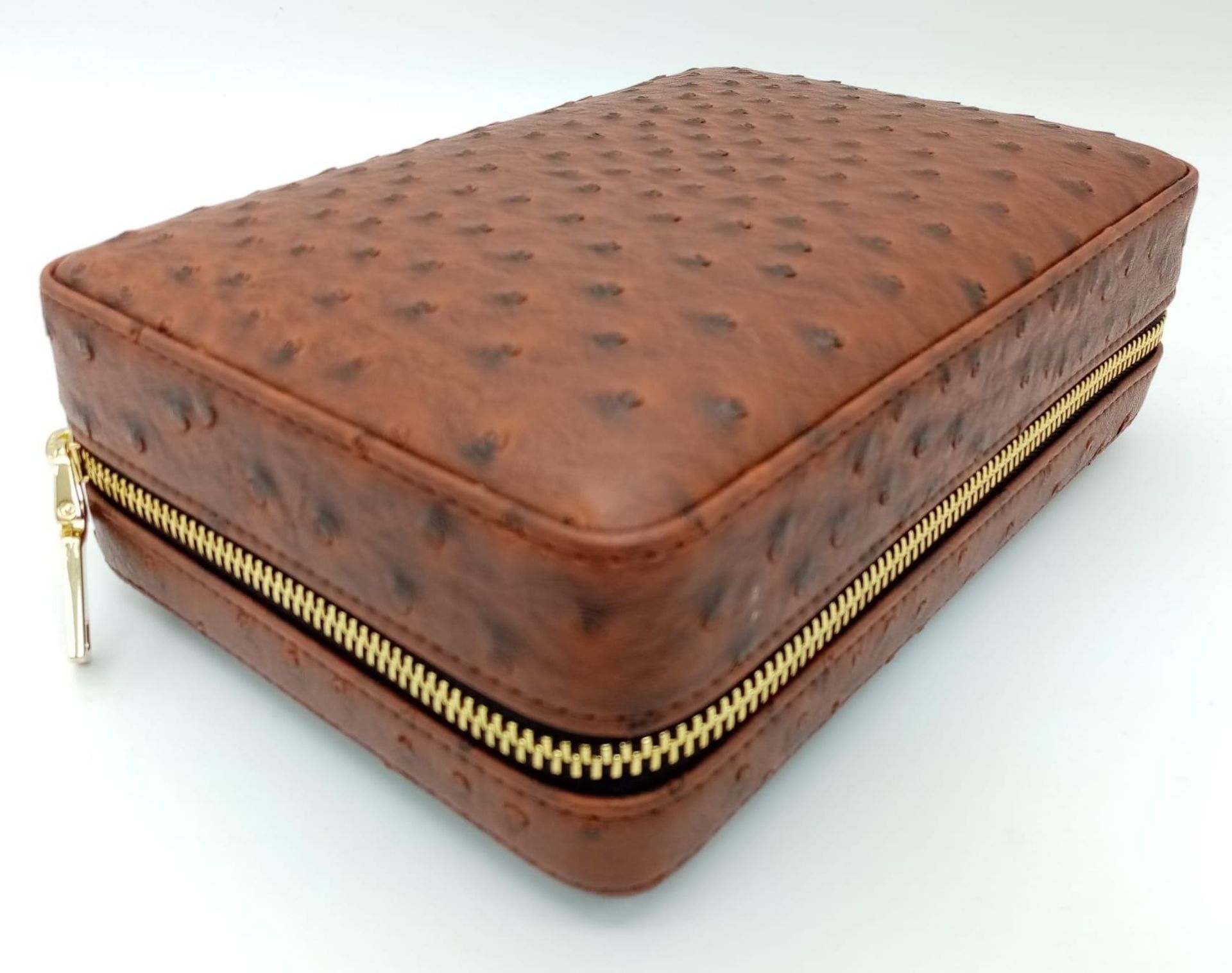 A COHIBA traveling cigar humidor oozing quality and class. Exterior ostrich leather covering the - Image 4 of 5