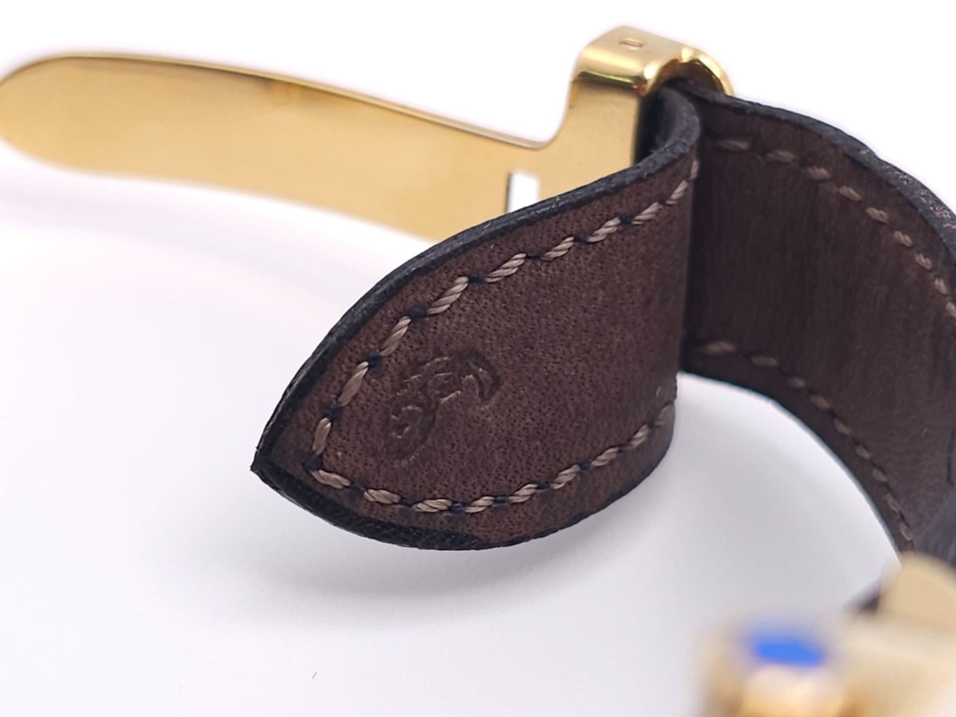 A Must De Cartier Gold Plated Silver Quartz Ladies Watch. Black leather strap. Gold plated silver - Bild 20 aus 22