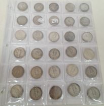 A King Edward VII Silver Florin Collection of Thirty Coins. Contains the rare 1904 and 05. Some