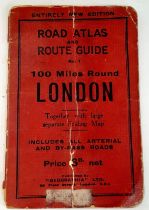 A vintage Road Atlas and Route Guide 100 miles round London