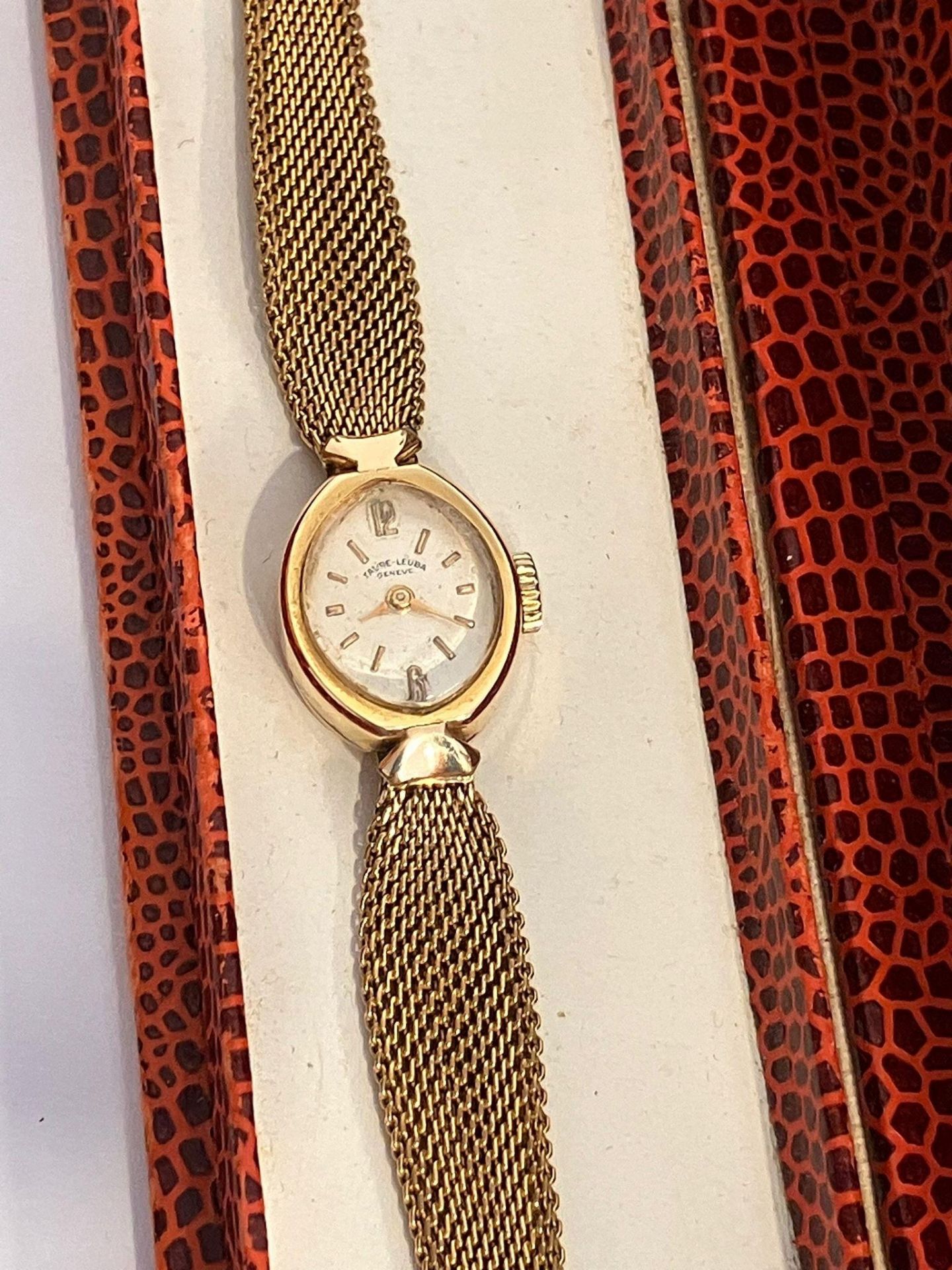 Ladies vintage FAVRE LEUBA ROLLED GOLD WRISTWATCH. Complete with original box and service receipts - Image 4 of 7