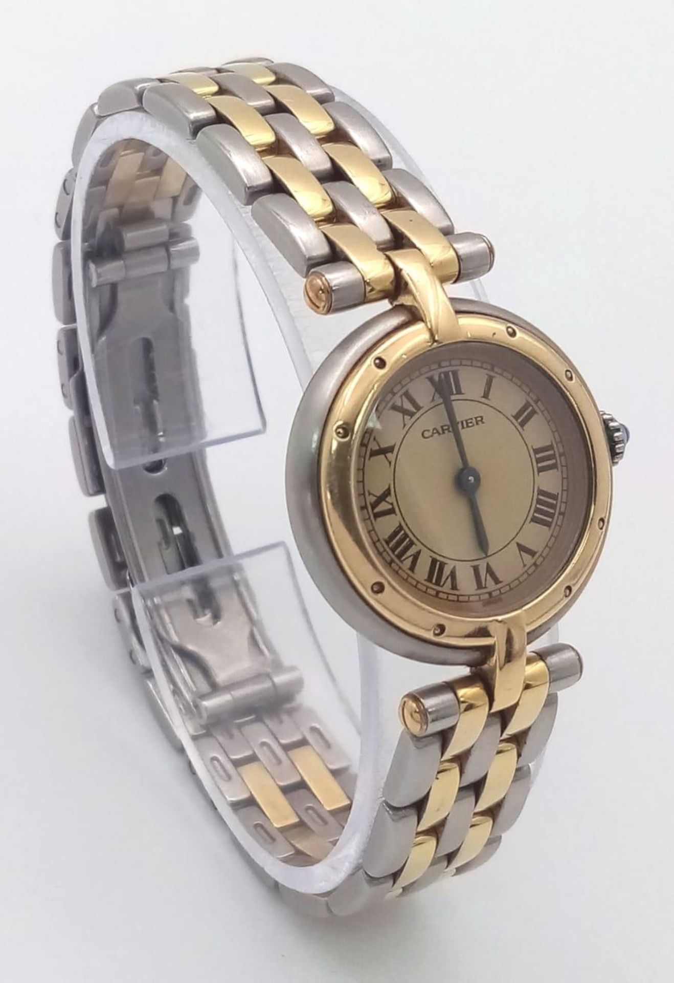 A Vintage Cartier Panthere Quartz Ladies Watch. Bi-metal (gold and stainless steel) bracelet and - Bild 3 aus 9