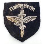 WW2 German Senior Flak Helper Bullion Shoulder Badge.