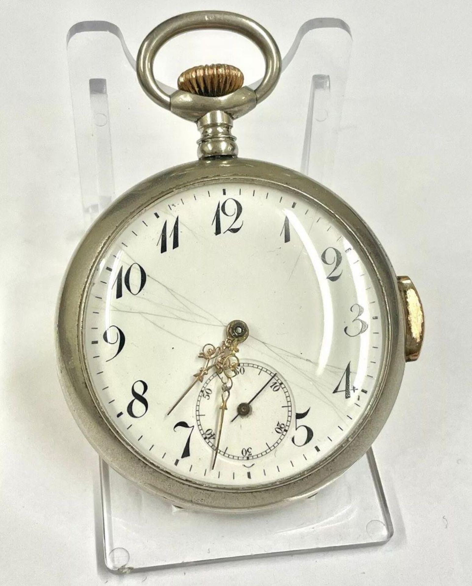 Vintage quarter repeater pocket watch , chimes , good balance . Sold as found - Image 4 of 4