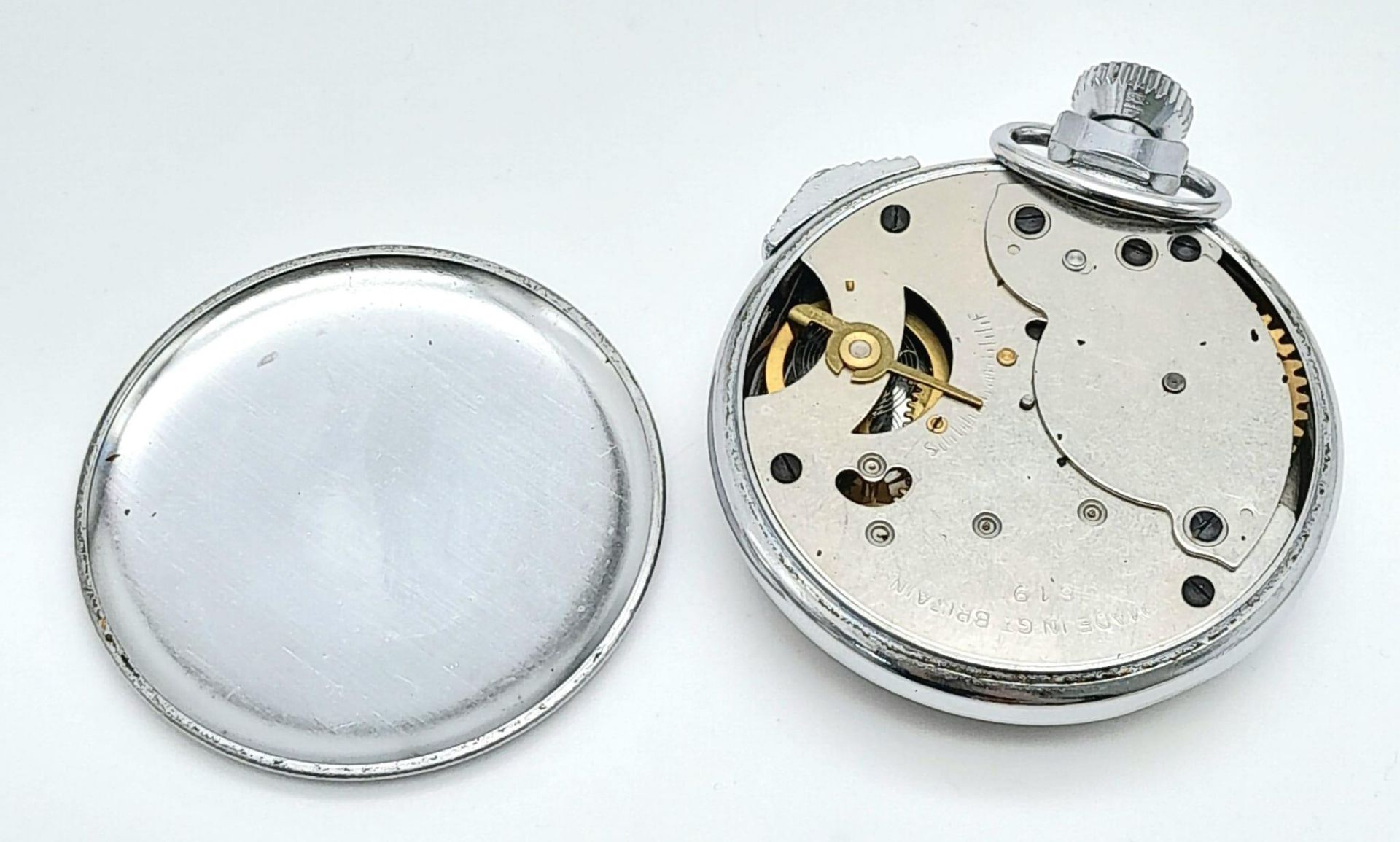 A Fantastic Vintage Ingersoll Football Referees Pocket Watch. 51mm diameter. Works but no - Bild 4 aus 5