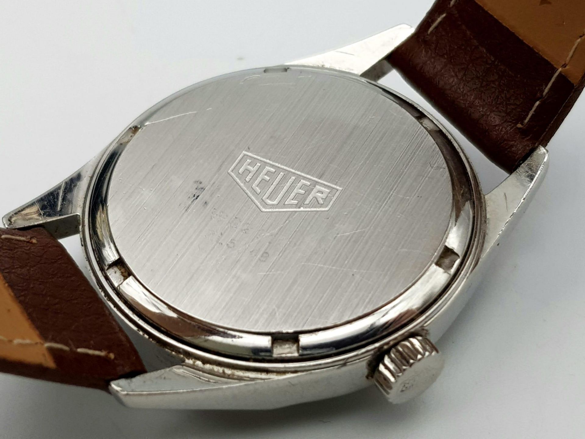 A Tag Heuer Automatic Gents Watch. Brown leather strap. Stainless steel case - 36mm. Silver tone - Image 5 of 7