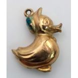 9K YELLOW GOLD MOTHER DUCK CHARM 1.4G