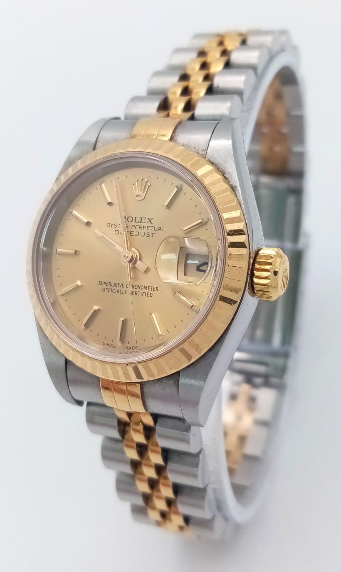 A Rolex Bi-Metal Oyster Perpetual Datejust Ladies Watch. 18k gold and stainless steel bracelet and - Image 2 of 11