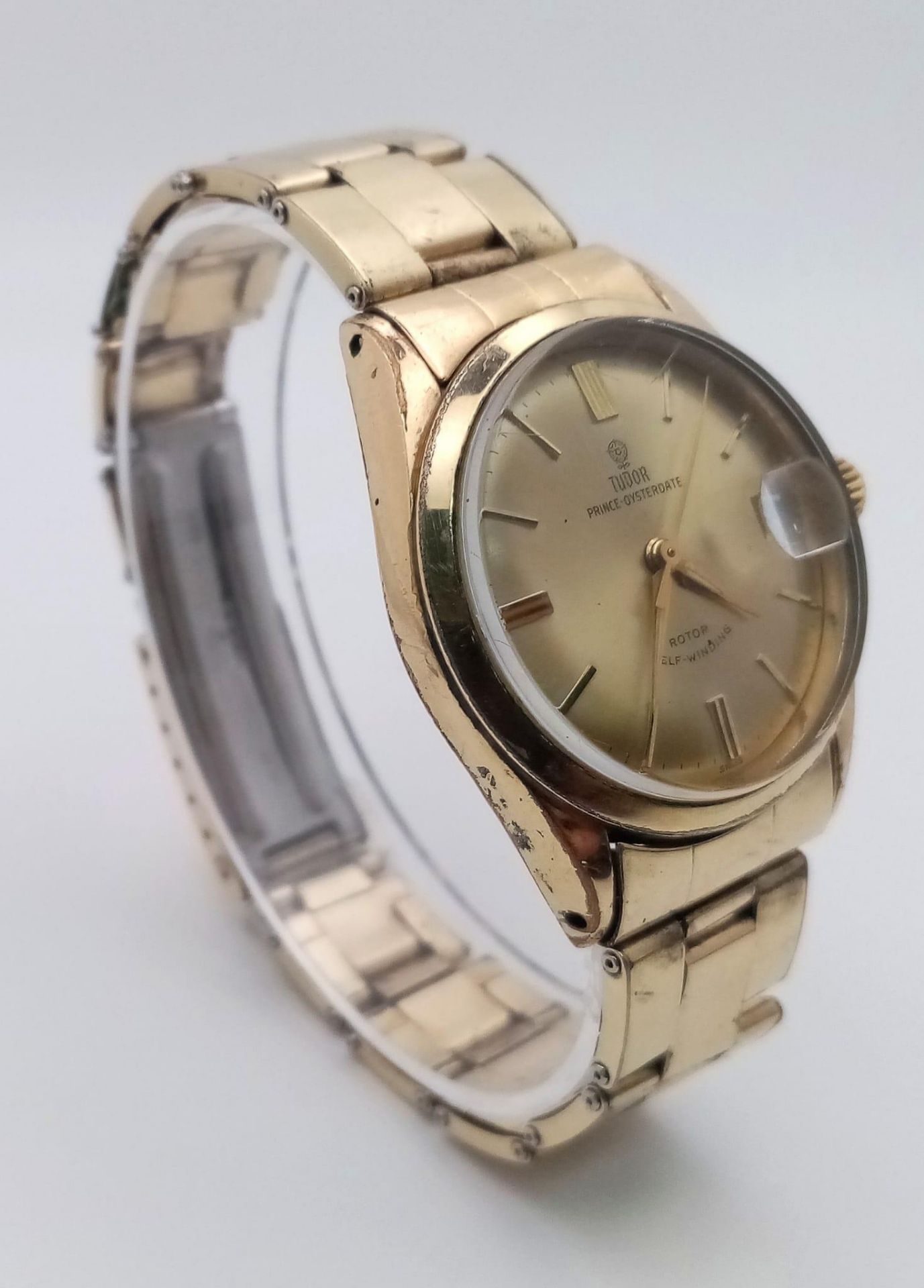 A Vintage Tudor Prince Oysterdate Gents Watch. Gold plated bracelet and case - 34mm. Gold tone - Bild 3 aus 5