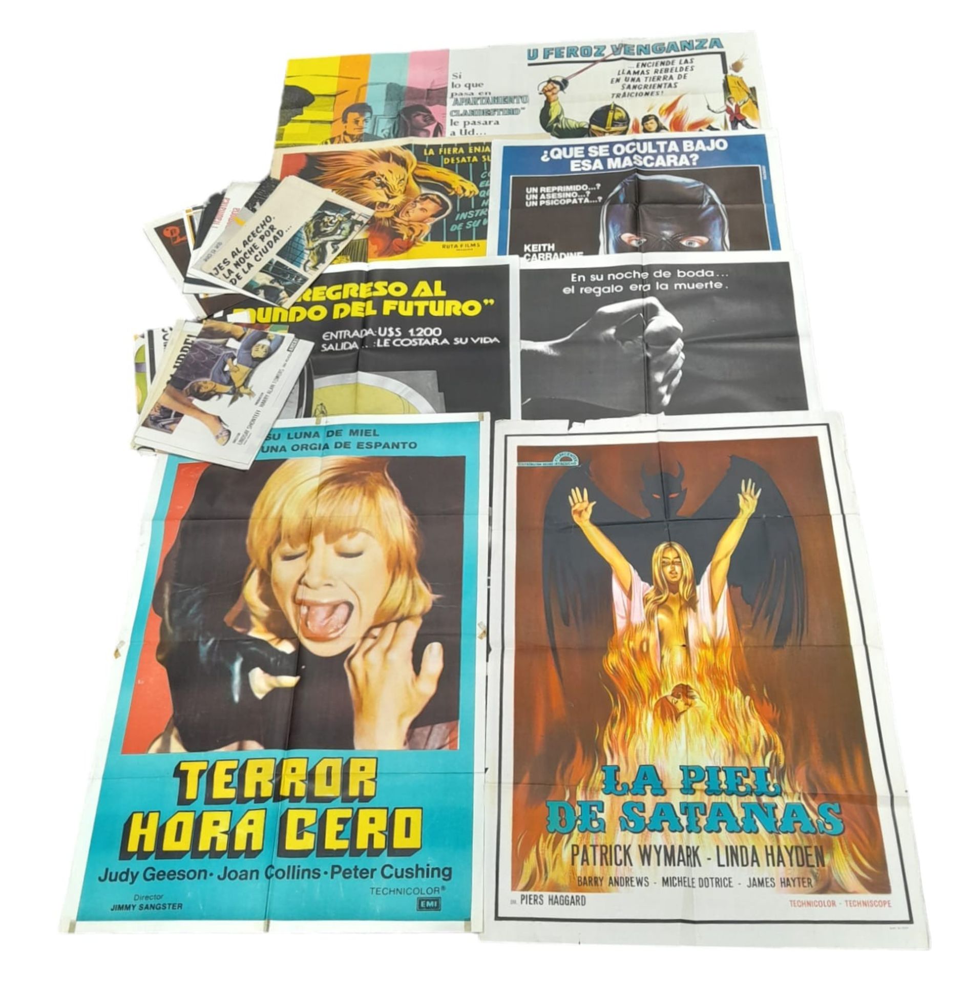 18 Vintage Argentinian Movie Posters - Horror and Thriller Genres. Folded.