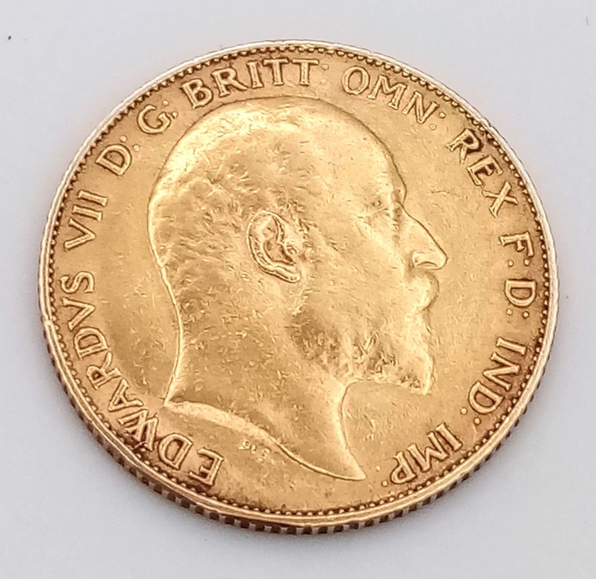 A 22K GOLD EDWARD VII HALF SOVEREIGN DATED 1903 . - Image 2 of 2