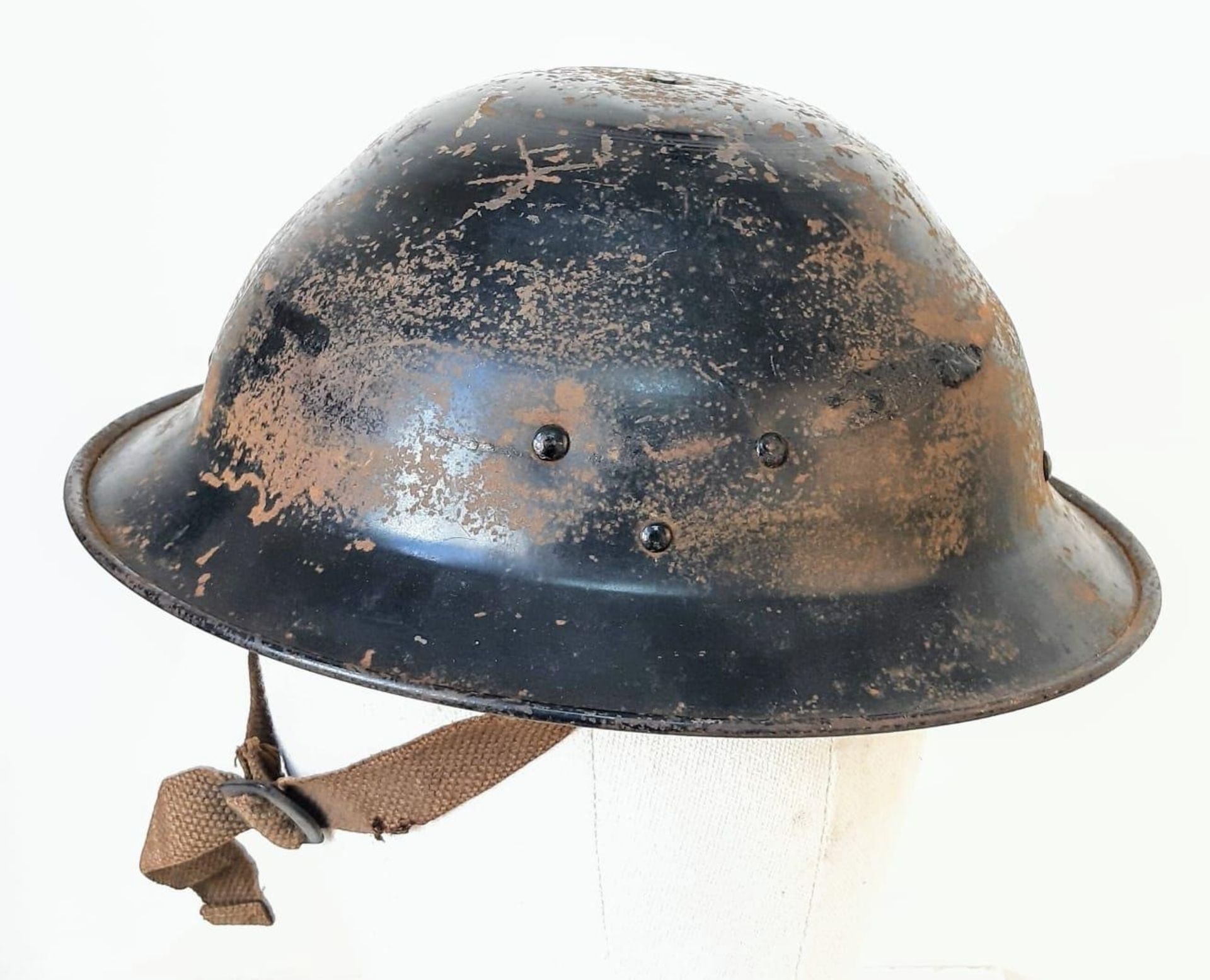 Rare WW2 British Homefront Boy Scouts “War Service” Civilian Helmet. Child Size. - Image 2 of 5