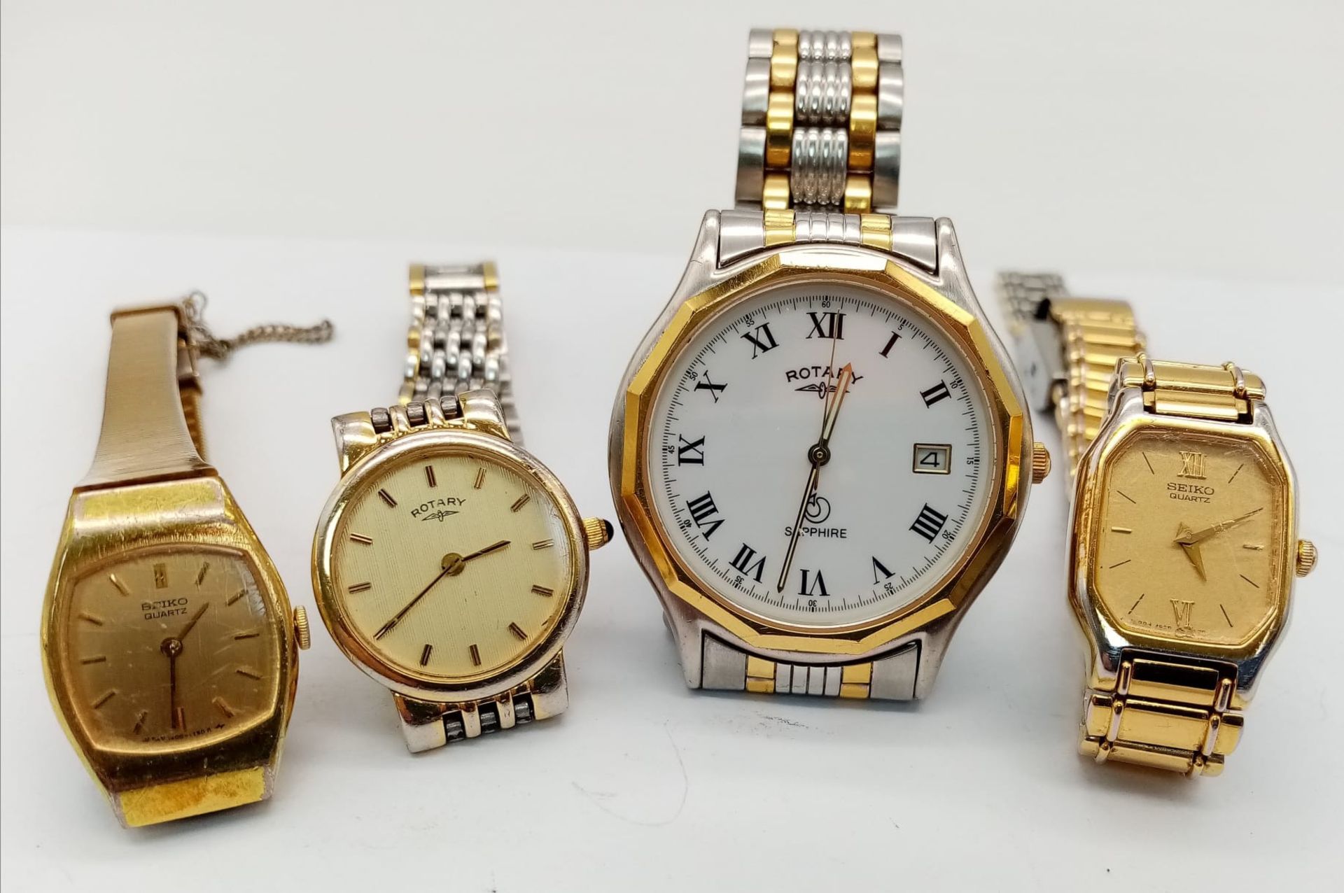 Four Vintage Watches - 2 x Seiko, 2 x Rotary. As found.