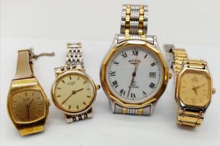 Four Vintage Watches - 2 x Seiko, 2 x Rotary. As found.