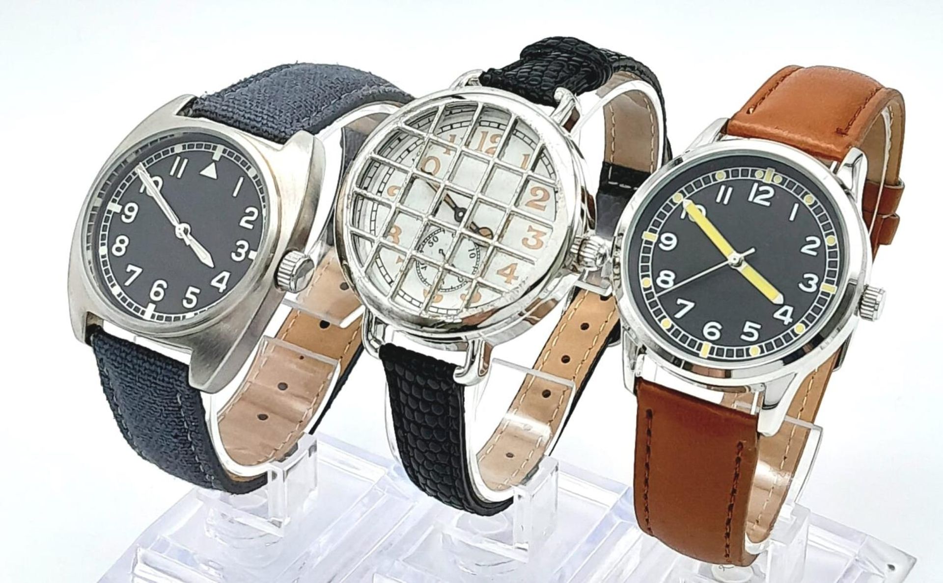 A Parcel of Three Military design Homage Watches Comprising; 1) Australian Army Officer Watch (