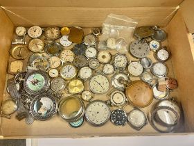 Large quantity of watches & pocket watches etc for parts and repairs, As found