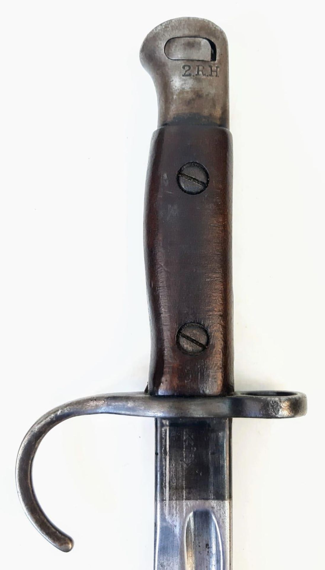 1912 Dated Hooked Quillion Bayonet. Maker: Sanderson. Unit Marked 2.R.H. - Image 5 of 11