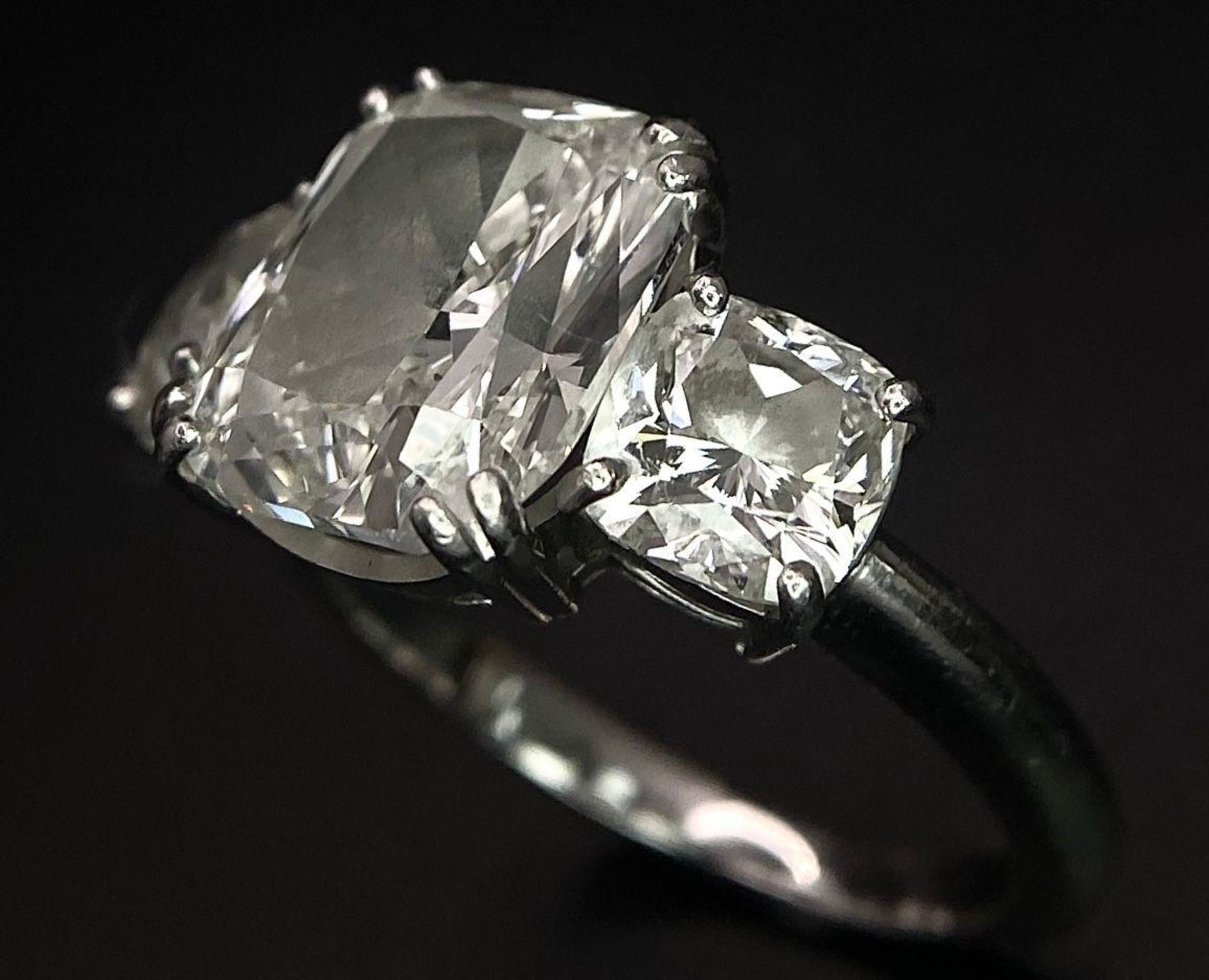 A Breathtaking 4.01ct GIA Certified Diamond Ring. A brilliant cushion cut 4.01ct central diamond - Image 15 of 21