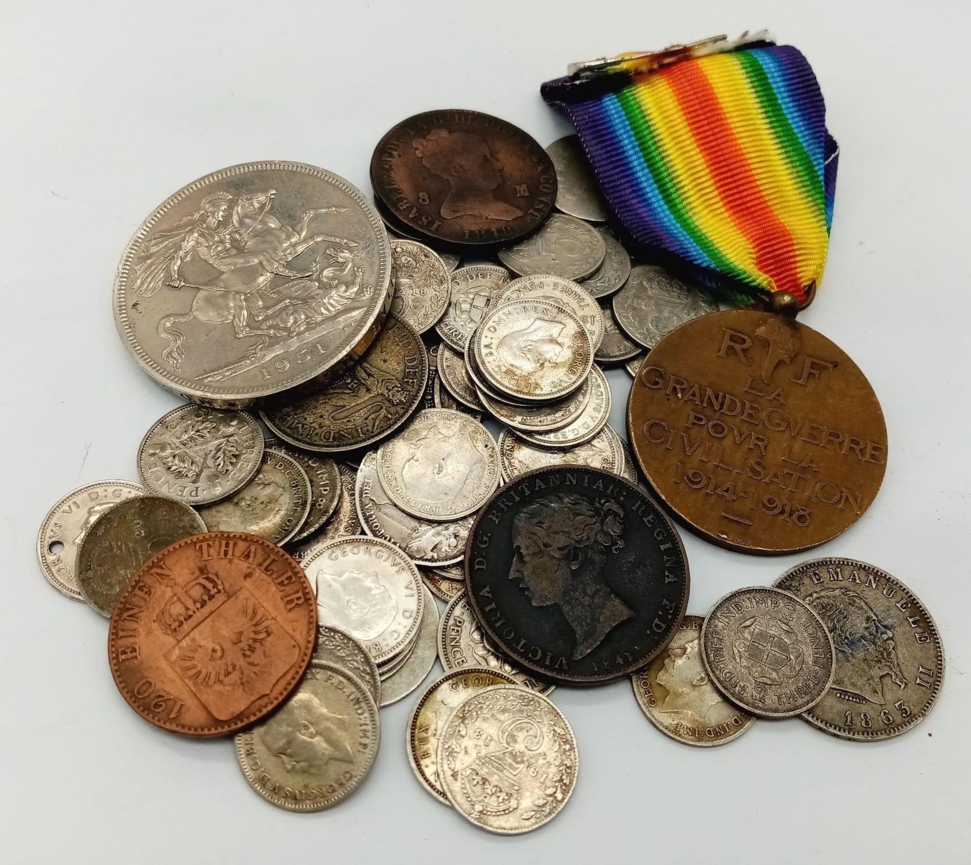 A Collection of British and French Vintage Coins and Medals. A few gems. Comes in a 1937 Royal - Image 2 of 6