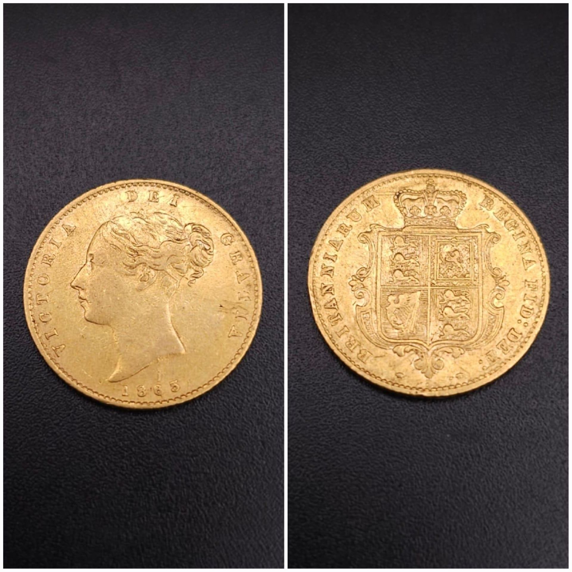 A Queen Victoria 1863 22K Gold Half Sovereign - Bild 3 aus 7