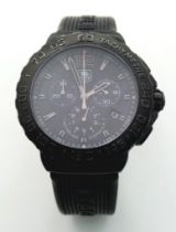 A Tag Heuer Formula 1 Chronograph Gents Quartz Watch. Black Tag rubber strap. Black dial with