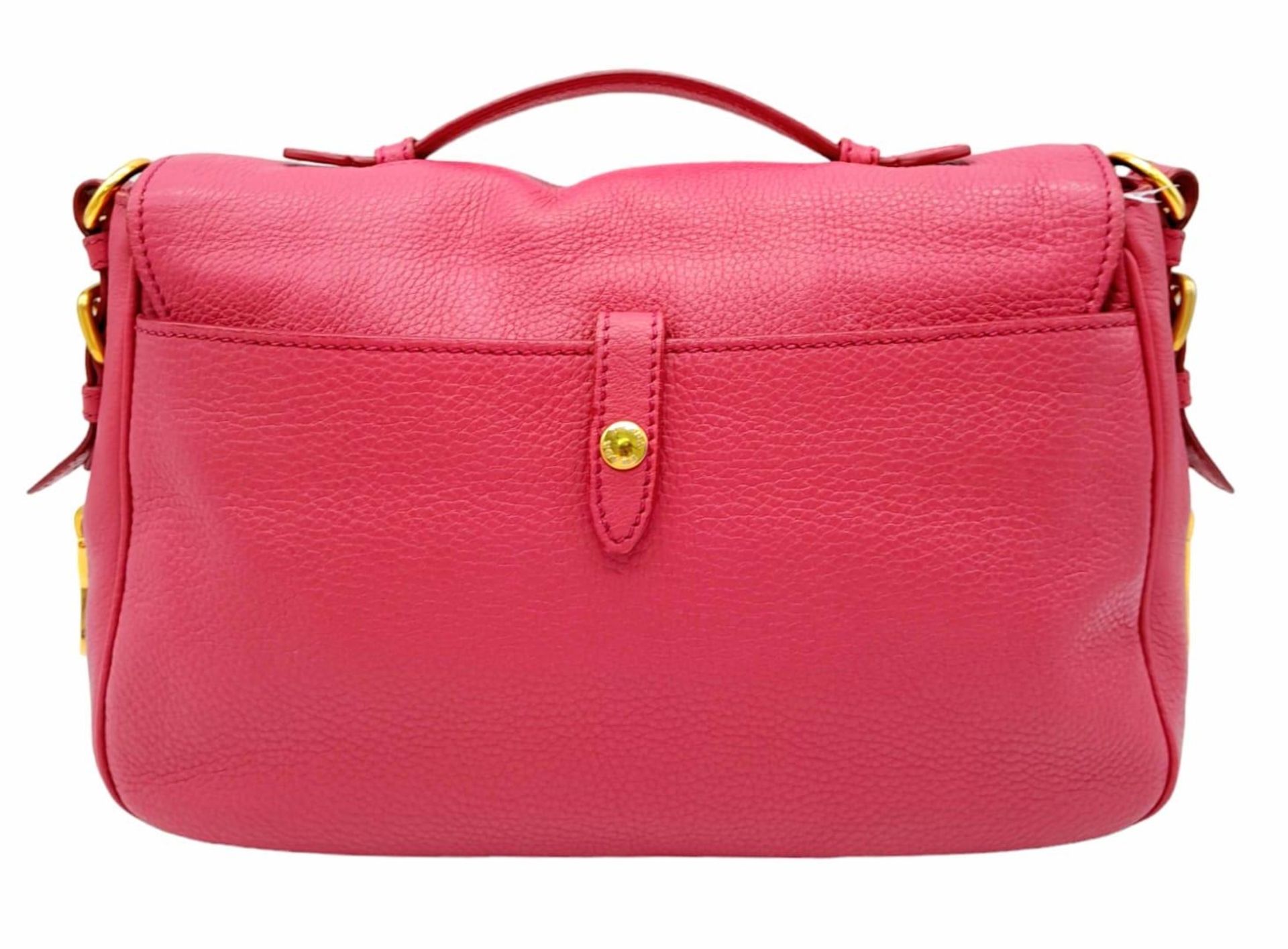 A Prada Vitello Daino satchel bag, soft pink leather, matching leather/fabric interior, gold tone - Image 3 of 11