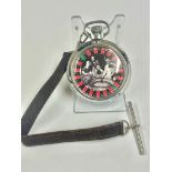 Vintage spinning roulette gaming pocket watch , working .