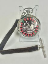 Vintage spinning roulette gaming pocket watch , working .