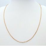 A Vintage 9K Yellow Gold Small Belcher Link Necklace. 46cm. 2.15g weight