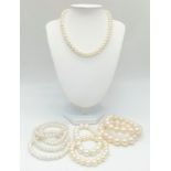 A selection of faux pearl jewellery. Please see photos.