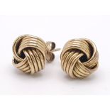 A Pair of 9k Yellow Gold Knot Stud Earrings. 3.8g total weight. Ref: 16469
