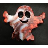 A Hand-Carved Flame Agate Spectre Figure - Or Spooky Paperweight. 9cm x 8cm.