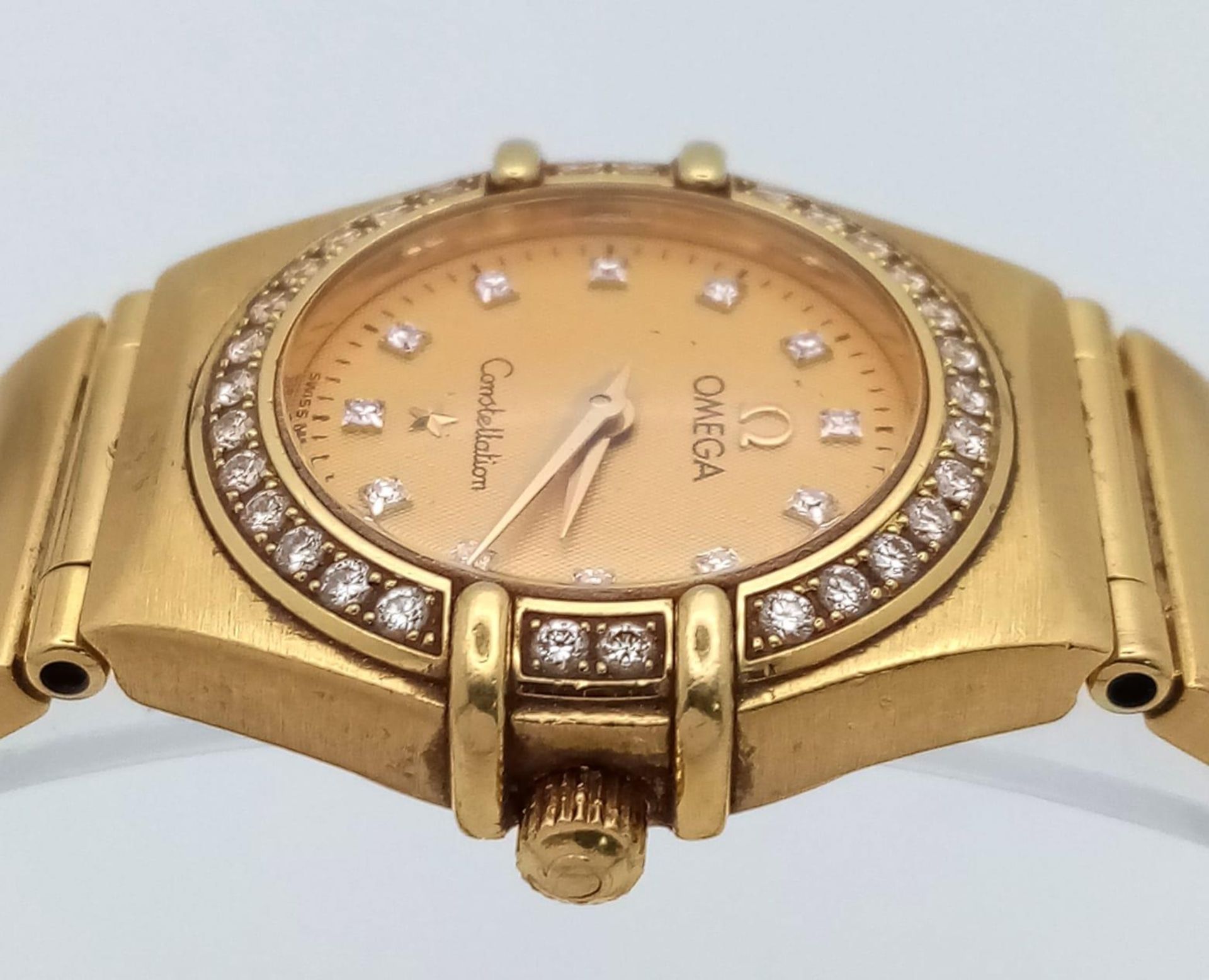 An Omega 18K Yellow Gold Constellation Ladies Watch. 18K gold bracelet and case - 23mm. Gold tone - Bild 4 aus 8