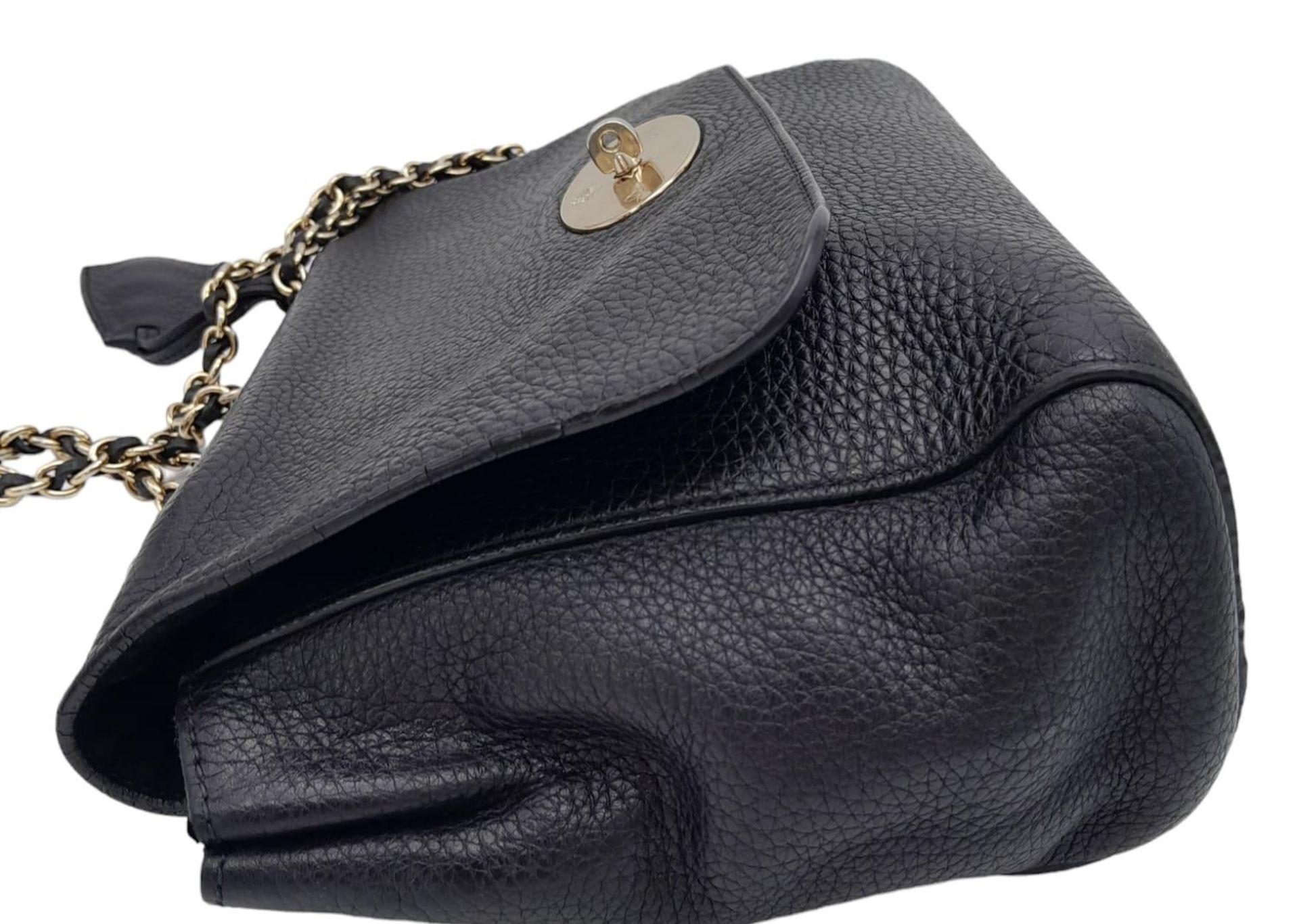 A Black Mulberry Lily Bag. With a Classic Grain Leather, Flap Over Design, Signature Postman Style - Image 3 of 10
