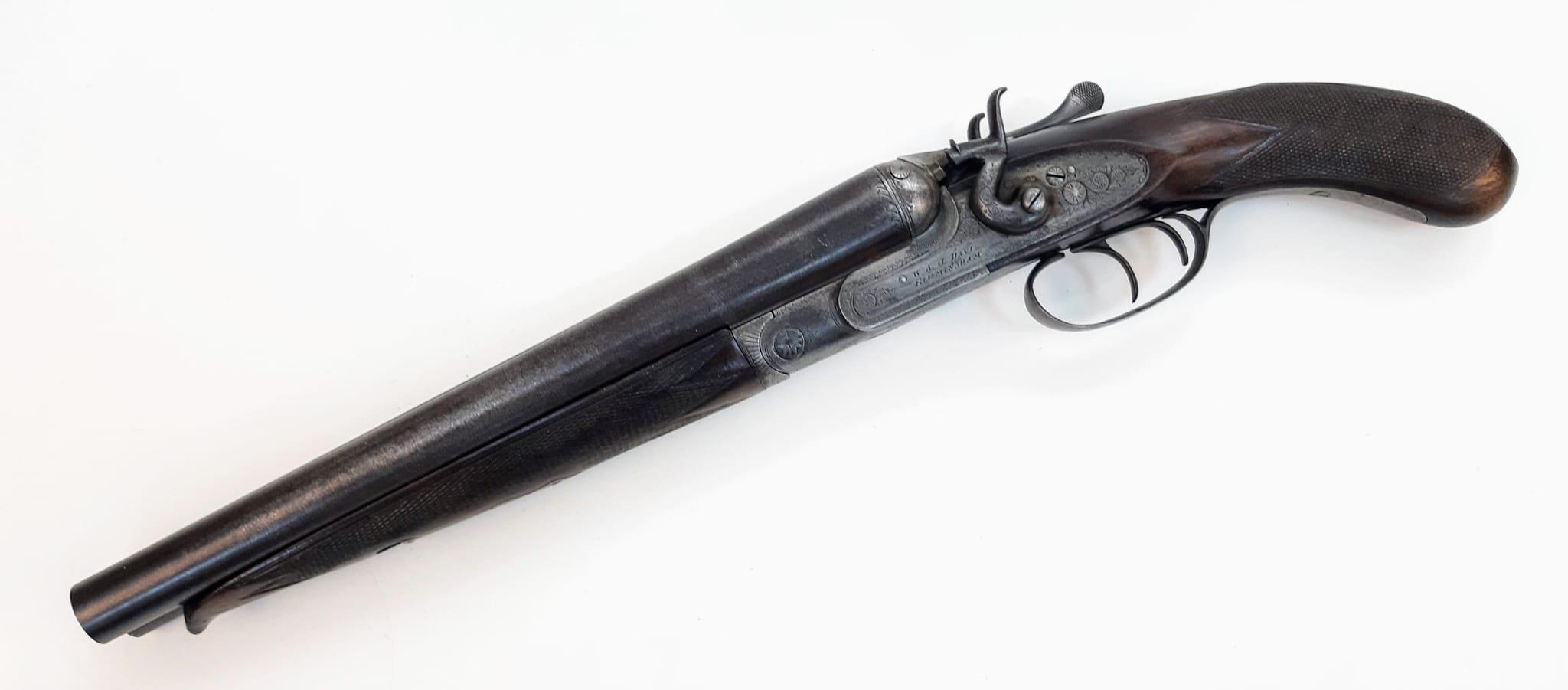 A Vintage Deactivated 12 Gauge Side by Side Sawn-Off Shotgun. This British made Davis gun with - Image 2 of 12