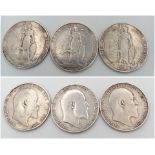 Three Edward VII Silver Florins. 1902, 03 and 07. Please see photos for conditions.