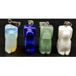 Four Different Gemstone Dog Pendants. Includes: Lapis, jade, opalite and agate. 3cm