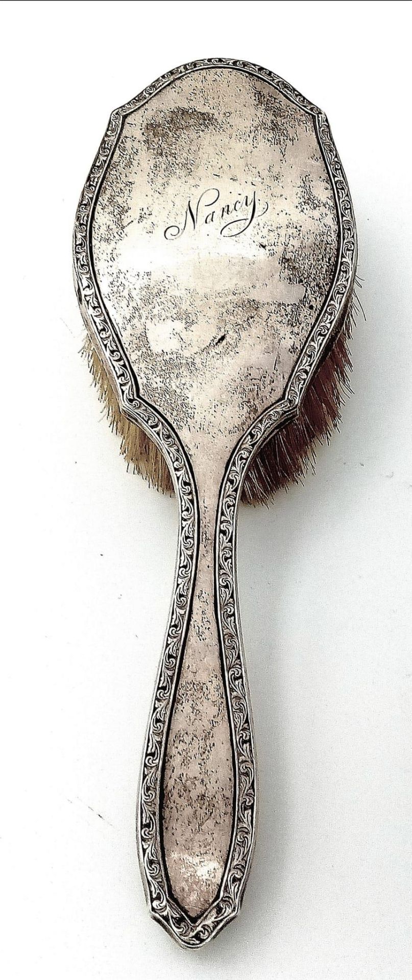 An Antique Sterling Silver Hairbrush. If your name is Nancy its your lucky day. Birmingham