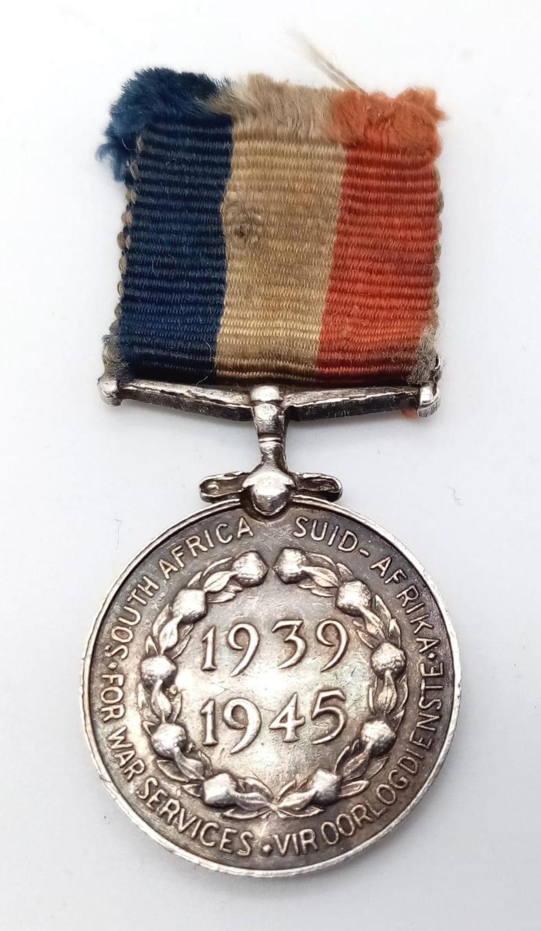 A South African War Services Medal. Medal measures 1.5cm wide and including the ribbon measures 3.