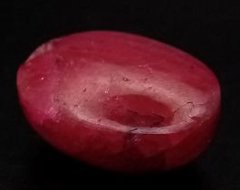 A 22.20ct Natural Ruby, in Oval Cabochon shape. Comes with the GLI certificate.