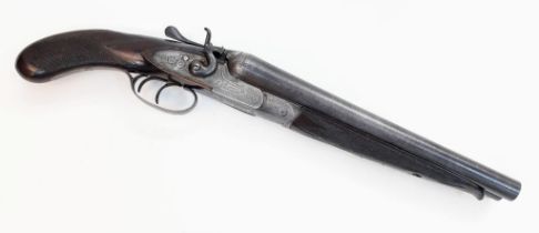 A Vintage Deactivated 12 Gauge Side by Side Sawn-Off Shotgun. This British made Davis gun with