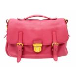 A Prada Vitello Daino satchel bag, soft pink leather, matching leather/fabric interior, gold tone