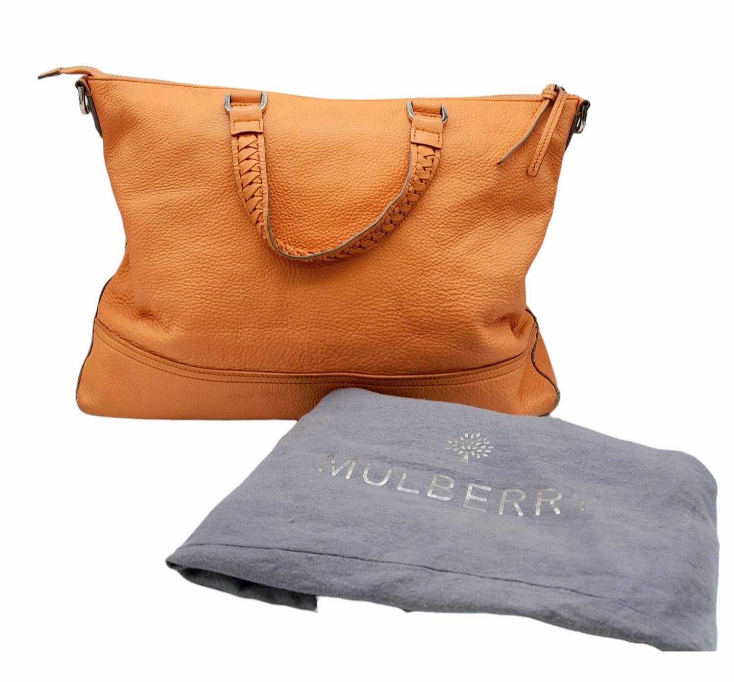 A Mulberry Effie tote bag, soft apricot leather with silver tone hardware, includes removable - Image 2 of 11