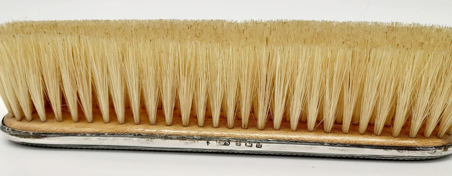 An Antique Sterling Silver Hair, Clothes Brush and Comb Set. Hallmarks for Birmingham 1919. Makers - Image 12 of 12