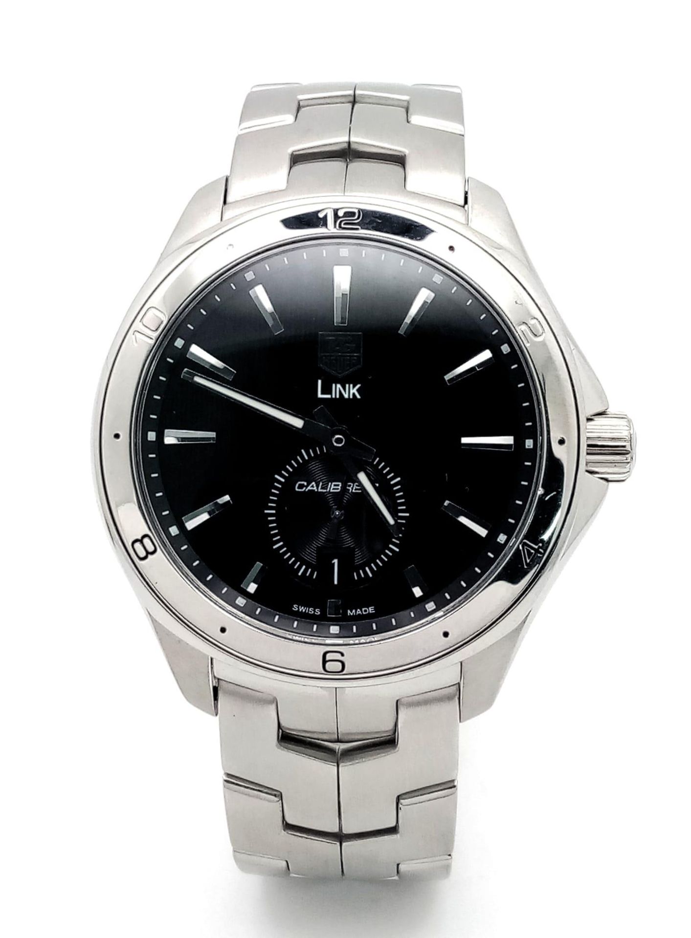 A Tag Heuer Link Calibre 6 Automatic Watch. Stainless steel bracelet and case - 41mm. Black dial - Bild 3 aus 9